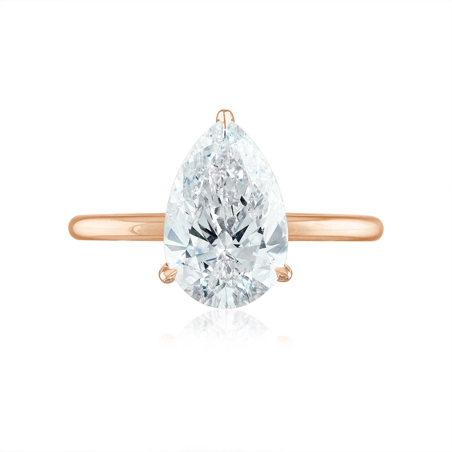 Pear Solitaire Engagement Ring in Rose Gold