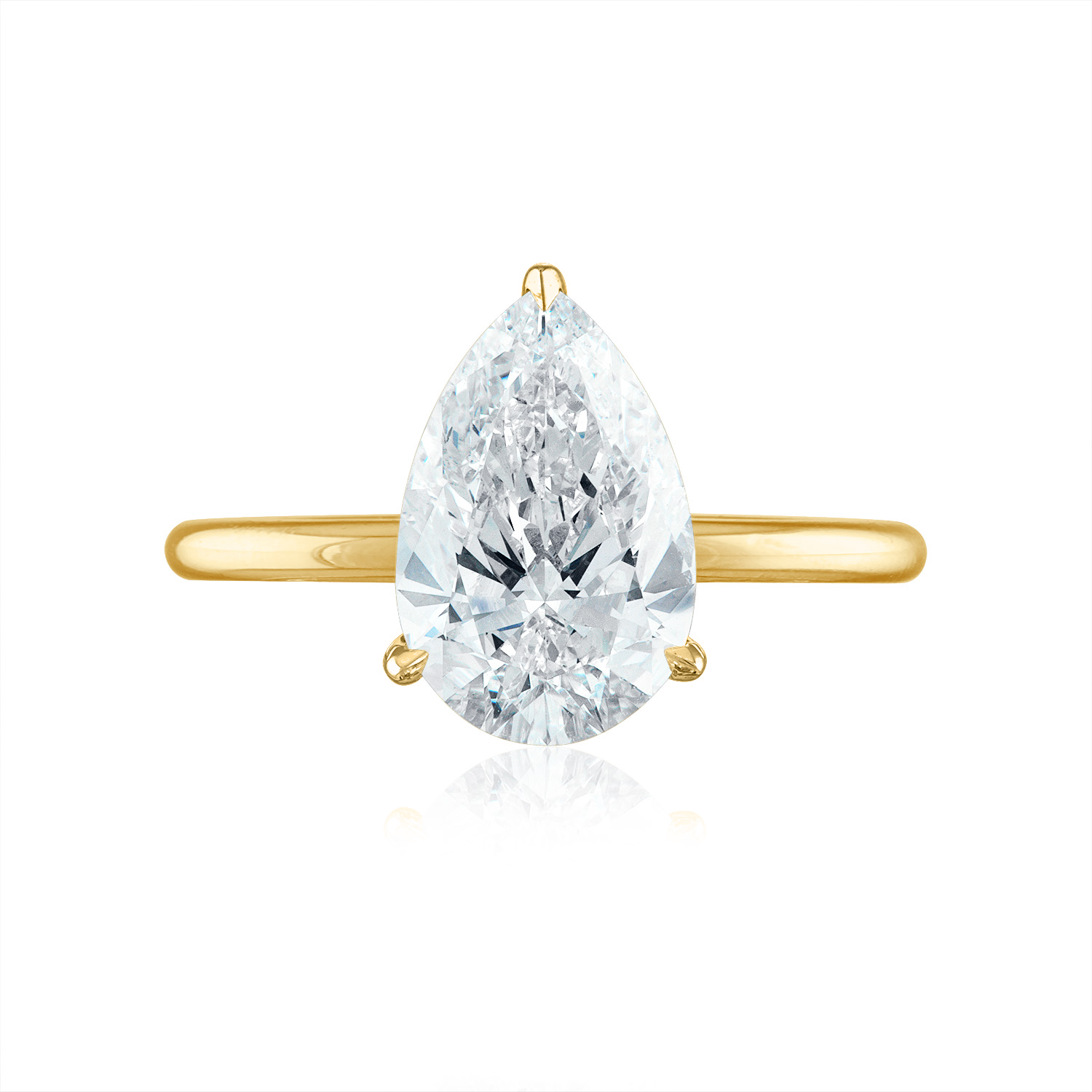 Pear Solitaire Engagement Ring in Yellow Gold