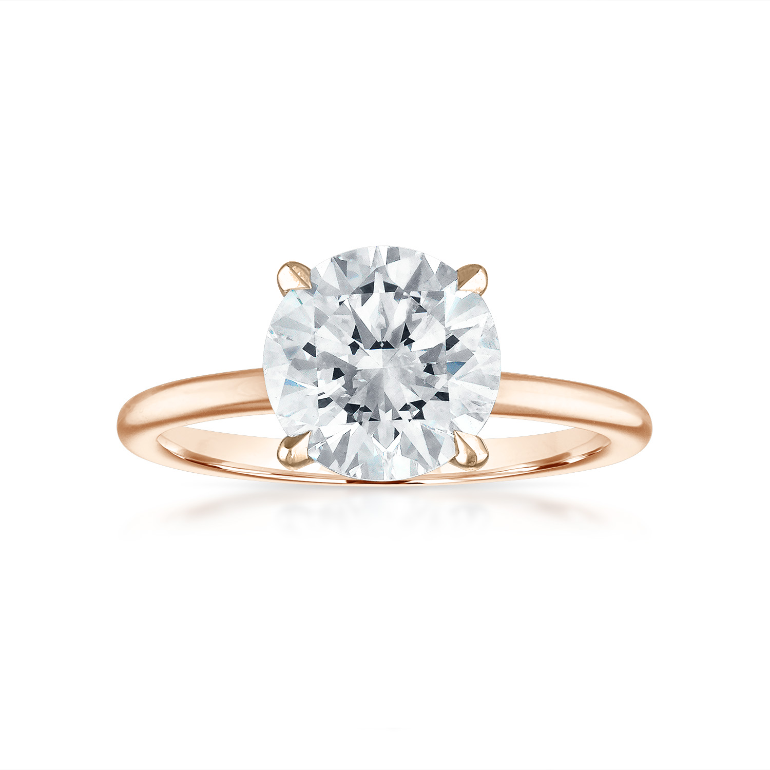 Round Solitaire Engagement Ring in Rose Gold