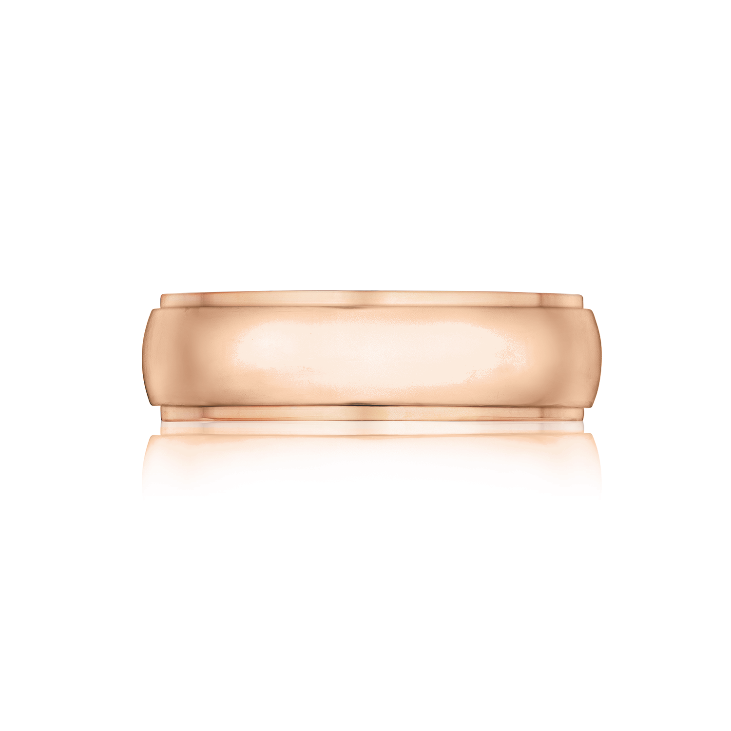 Step Edge Gold Wedding Band in Platinum and Rose Gold