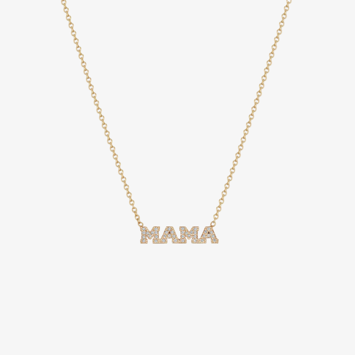 Itty Bitty Pave Diamond MAMA Necklace