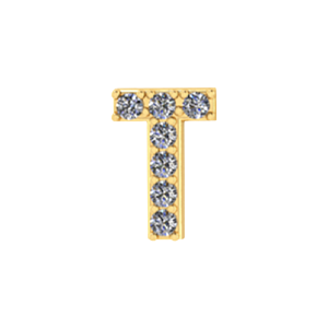 Slider Pave Letter T Charm