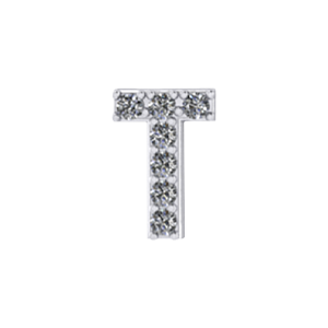 Slider Pave Letter T Charm