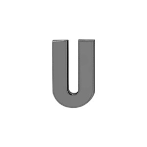 Slider Solid Letter U Charm