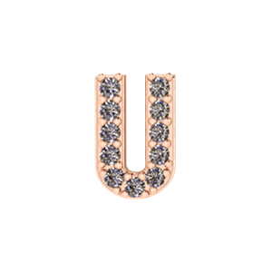 Slider Pave Letter U Charm