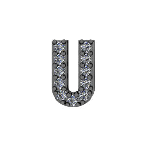 Slider Pave Letter U Charm