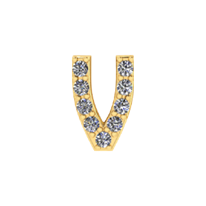 Slider Pave Letter V Charm