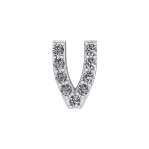 Slider Pave Letter V Charm