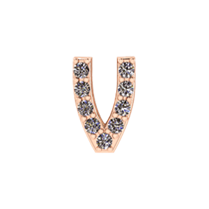 Slider Pave Letter V Charm