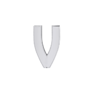 Slider Solid Letter V Charm