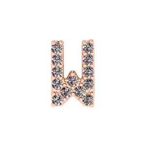 Slider Pave Letter W Charm