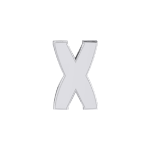 Slider Solid Letter X Charm