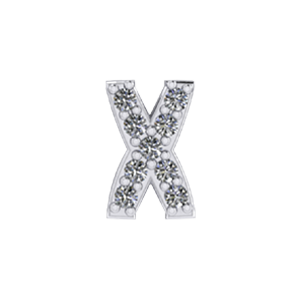 Slider Pave Letter X Charm