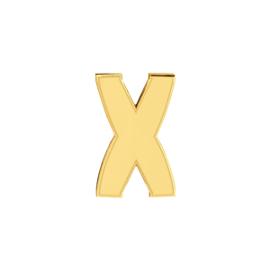 Slider Solid Letter X Charm