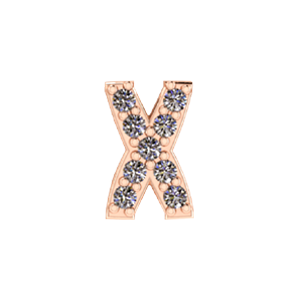 Slider Pave Letter X Charm