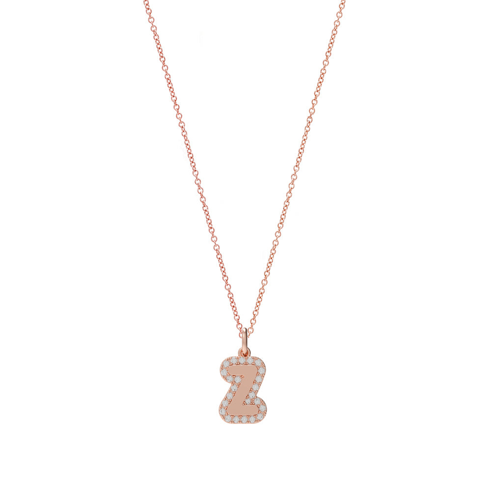 Oval Initial Charm Necklace - Uppercase Font x2