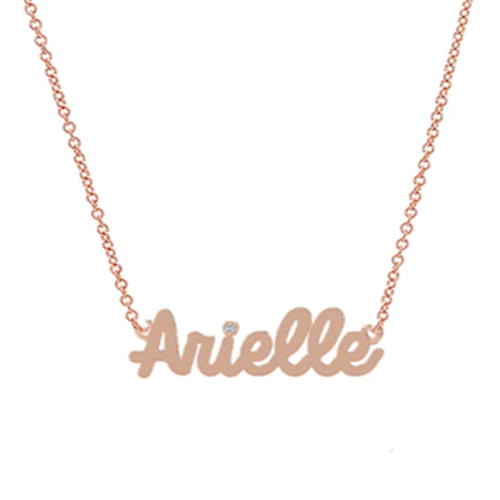 Rose gold necklace 2025 chain with name