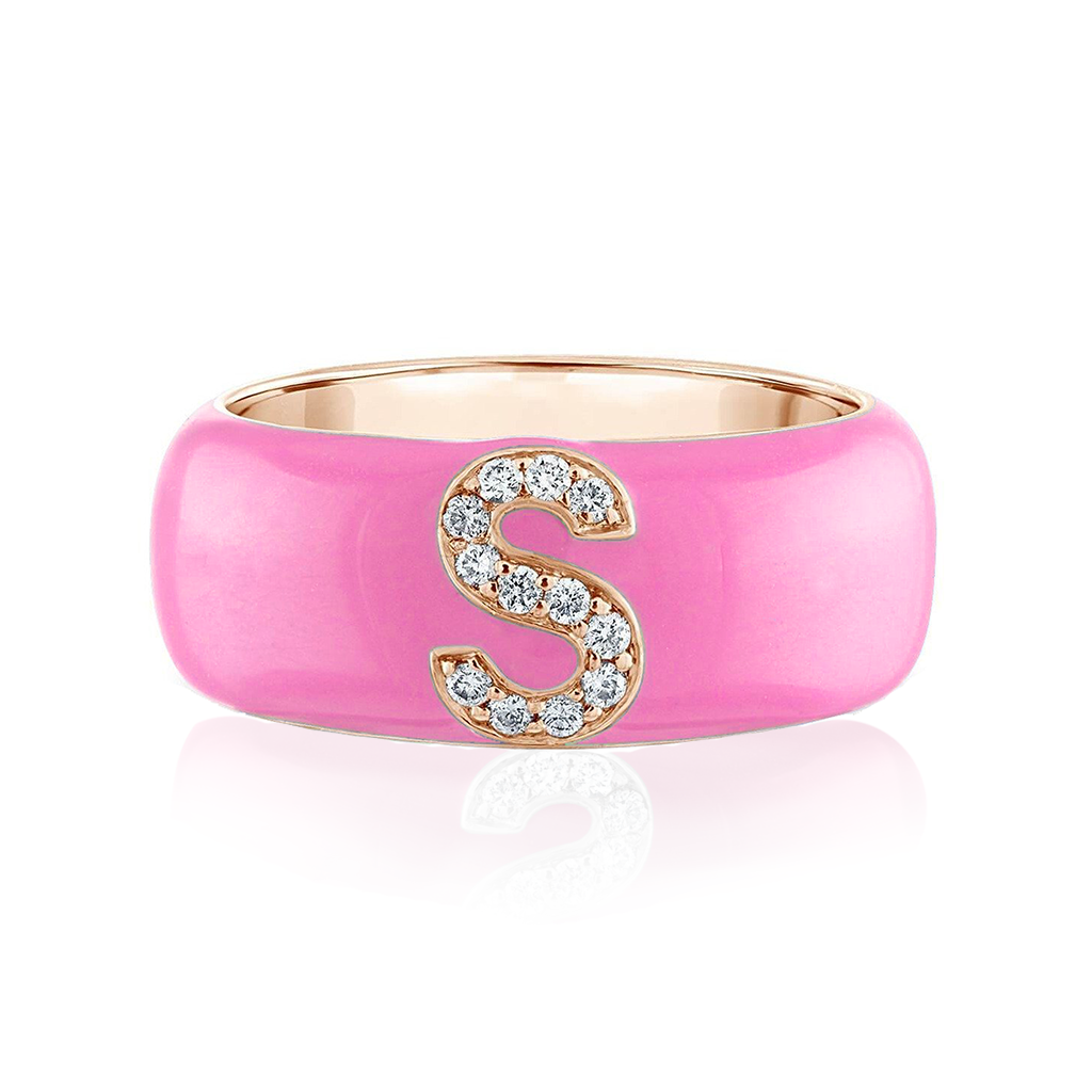 Enamel and Diamond Initial Cigar Band