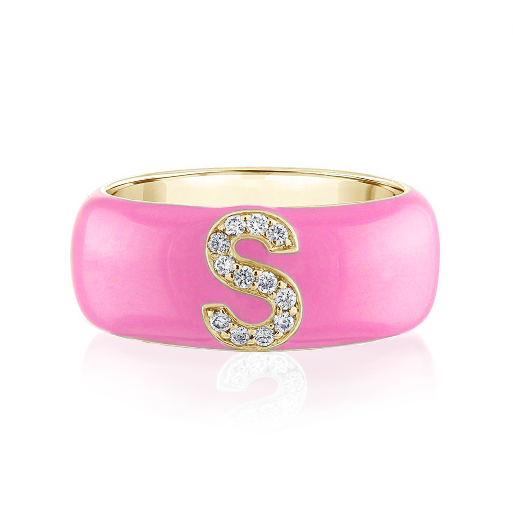 Enamel and Diamond Initial Cigar Band