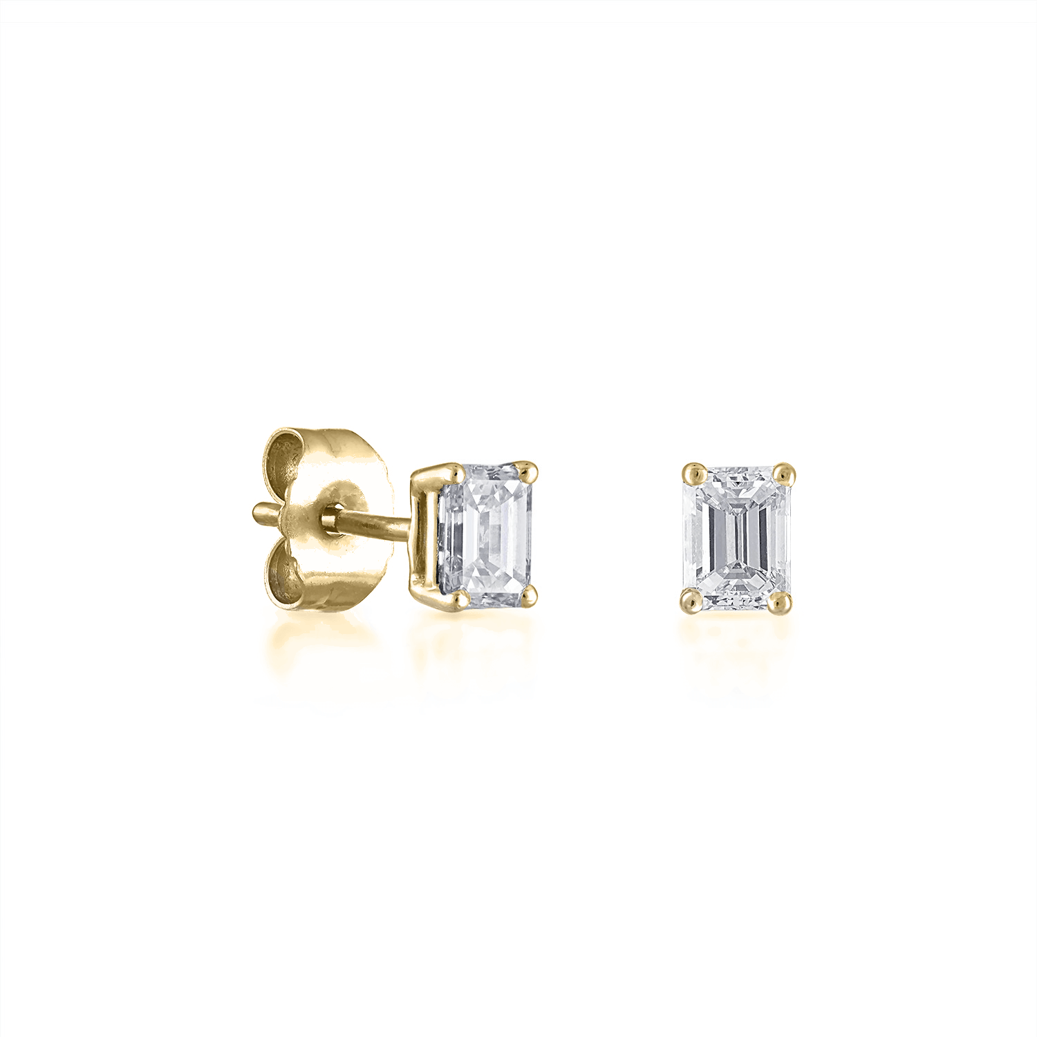 Emerald cut 2025 diamond stud earrings