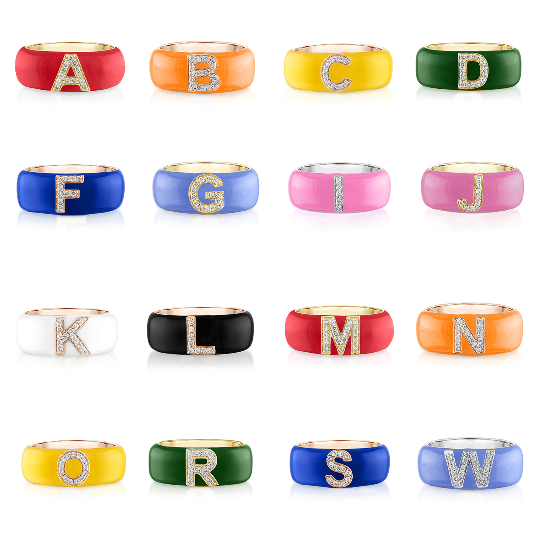 Enamel and Diamond Initial Cigar Band