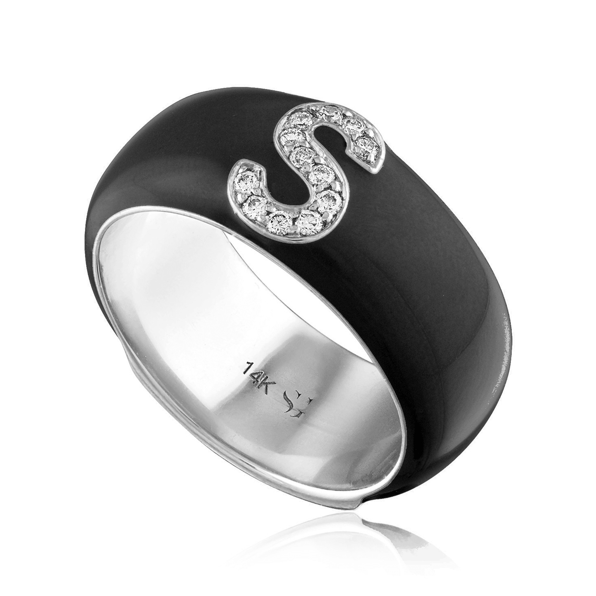 Enamel and Diamond Initial Cigar Band