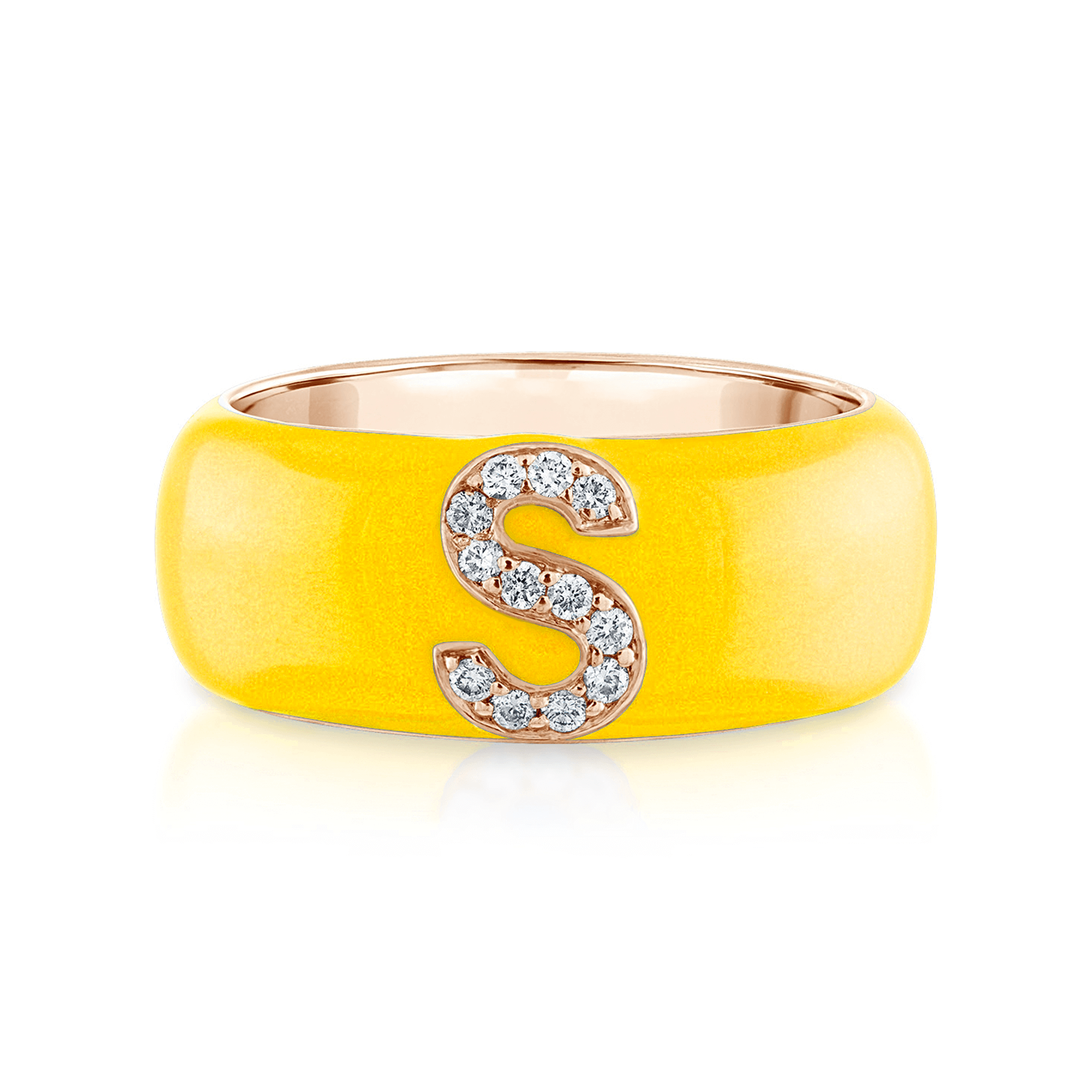 Enamel and Diamond Initial Cigar Band