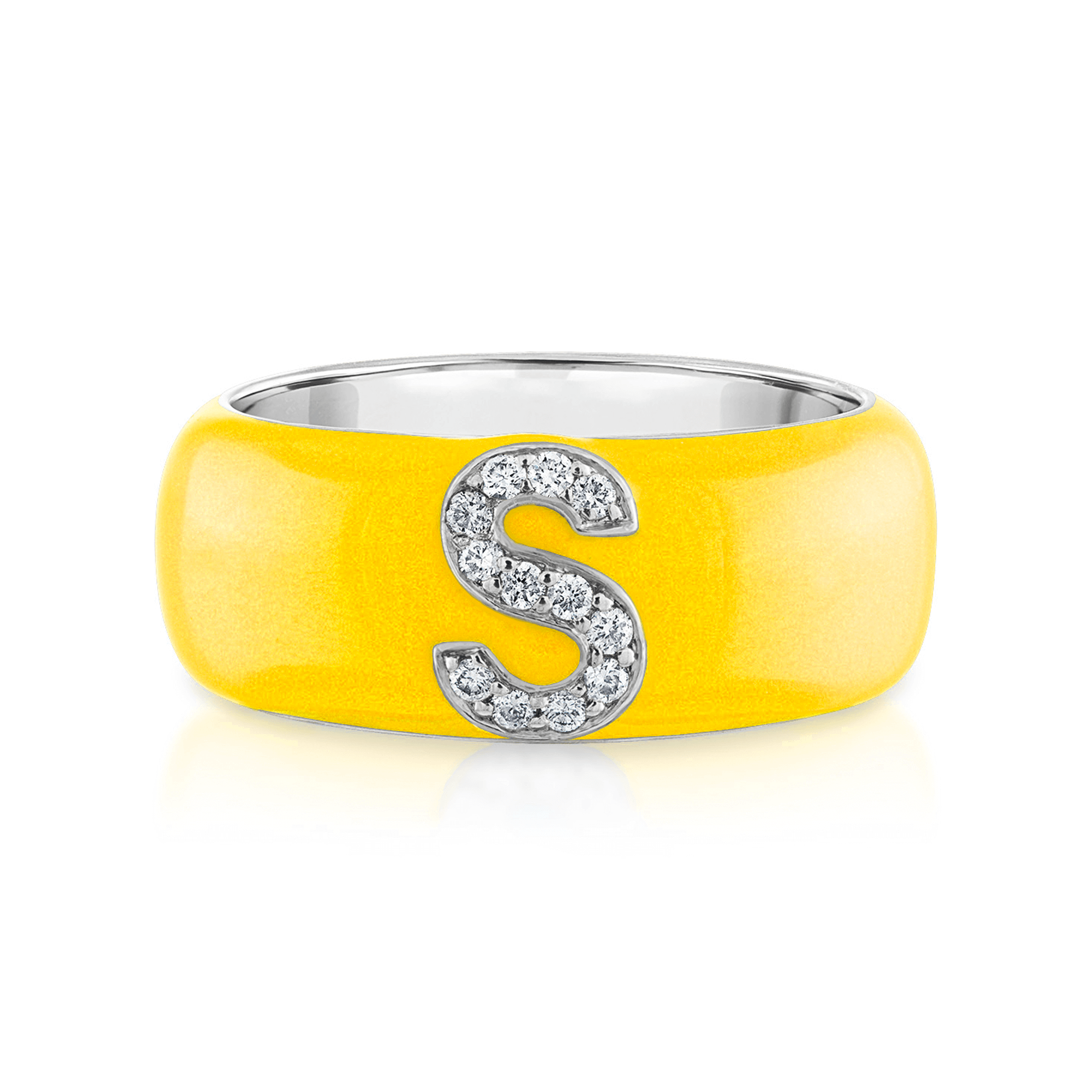 Enamel and Diamond Initial Cigar Band