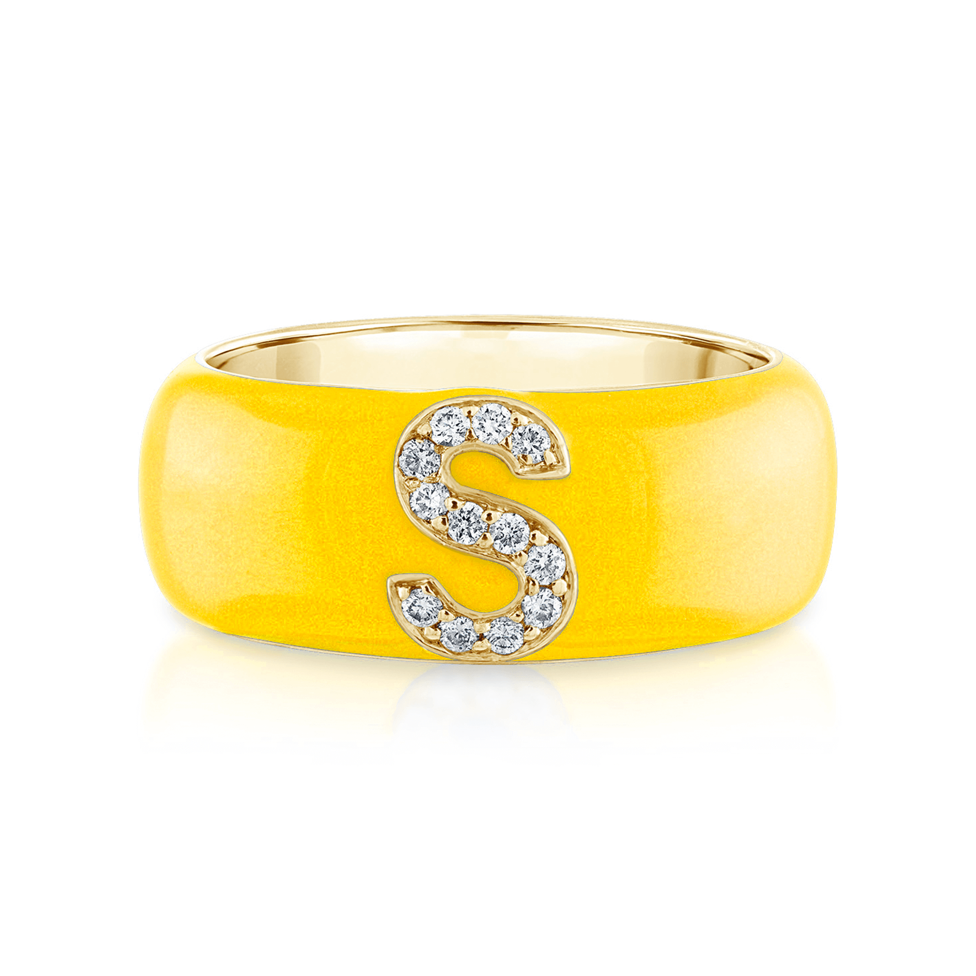 Enamel and Diamond Initial Cigar Band