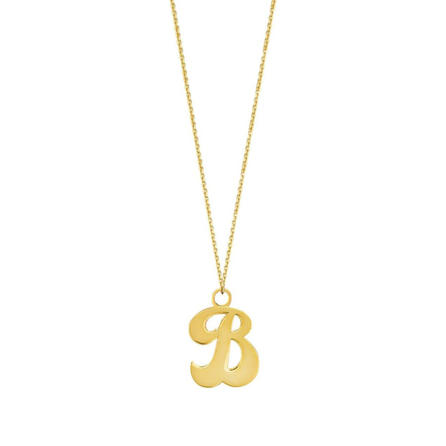 Gold cursive 2025 initial necklace