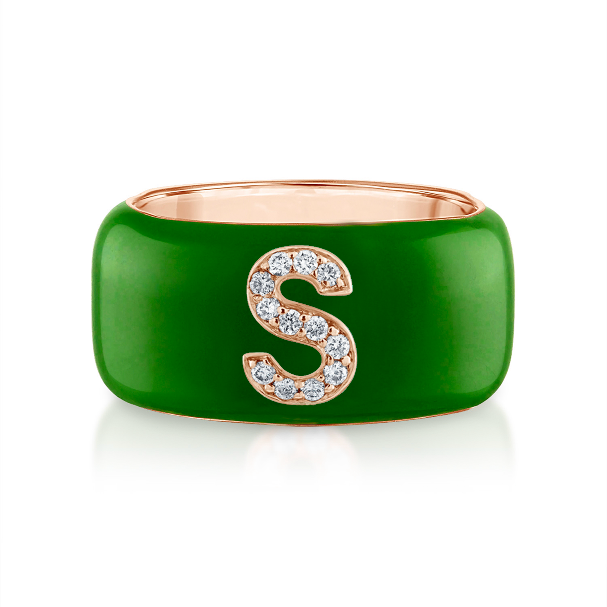 Enamel and Diamond Initial Cigar Band