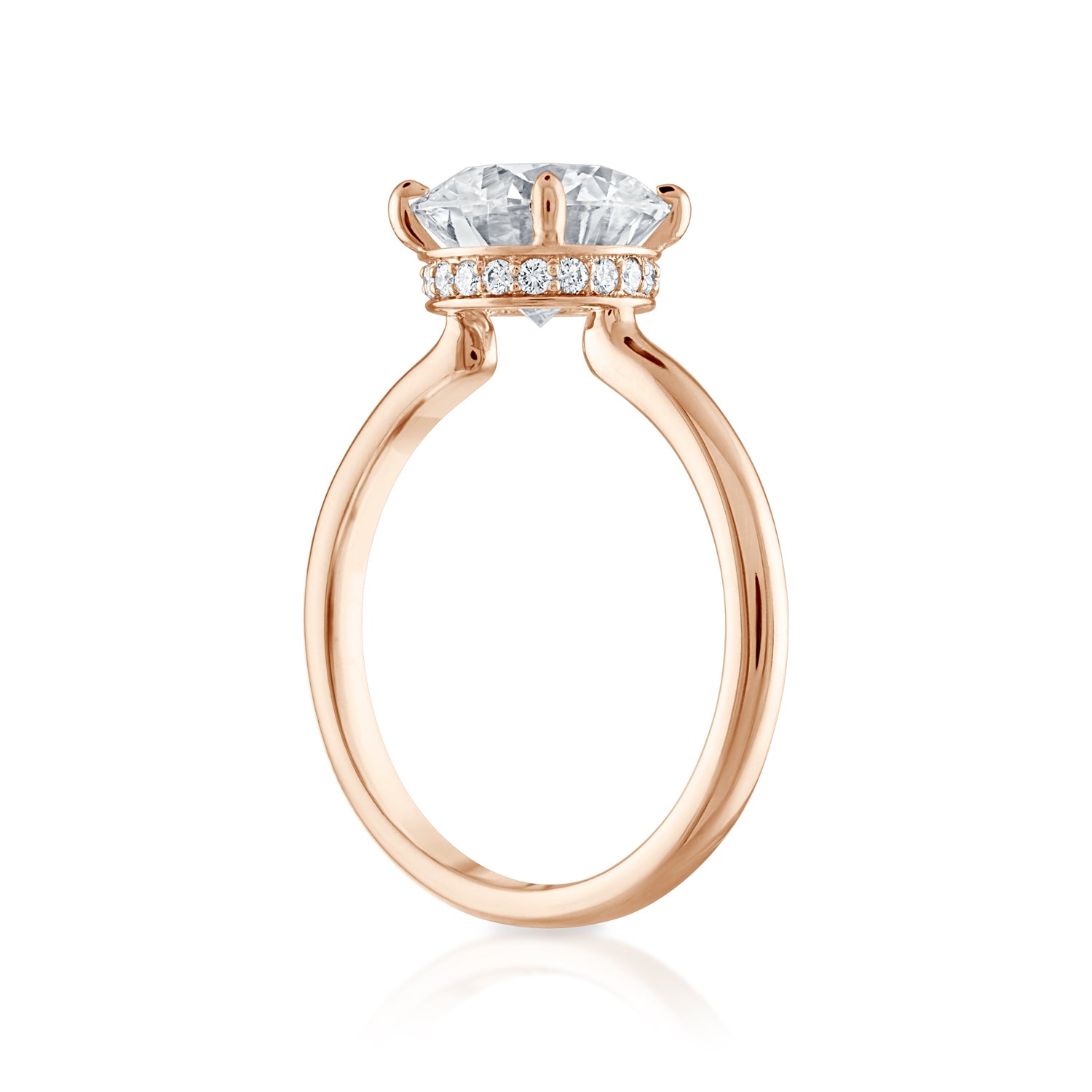 Hidden halo sales solitaire ring