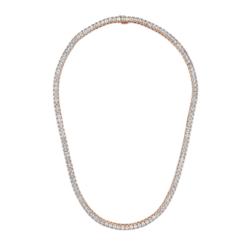 Emerald Cut Tennis Necklace