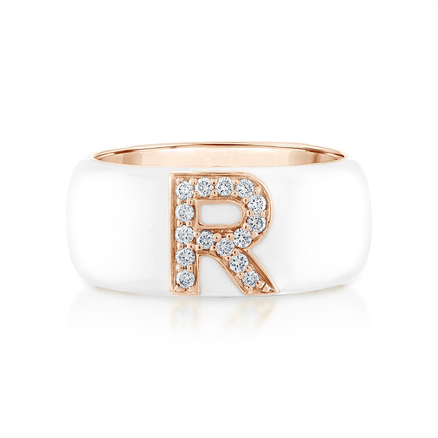 Enamel and Diamond Initial Cigar Band