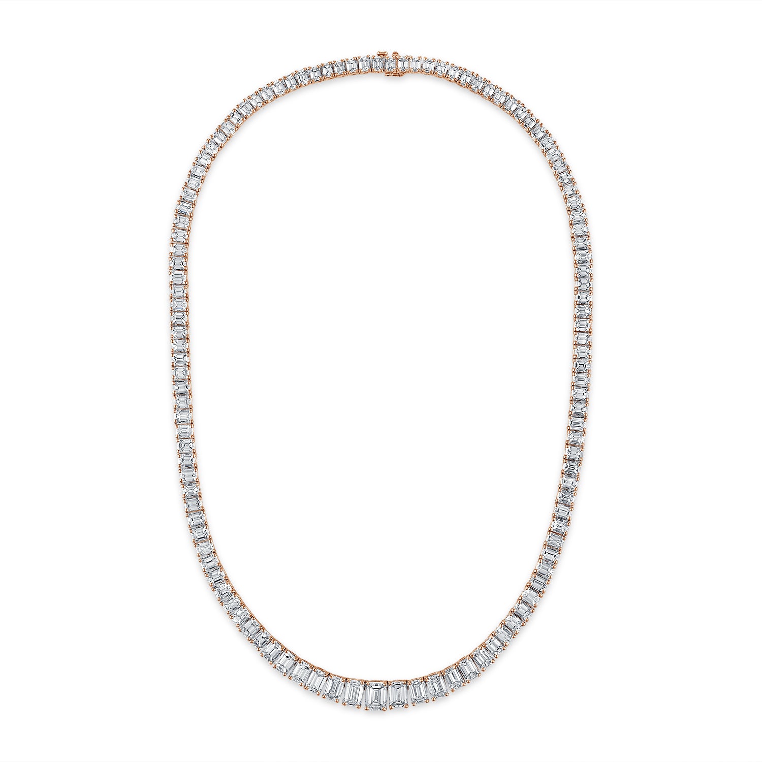 18k White Gold ladies Emerald Cut Diamond Necklace Diamond Necklaces in  Boca Raton | Shop Diamond Necklace & Ladies Diamond Tennis Necklace online  at Ny Jewelry Imports in Florida