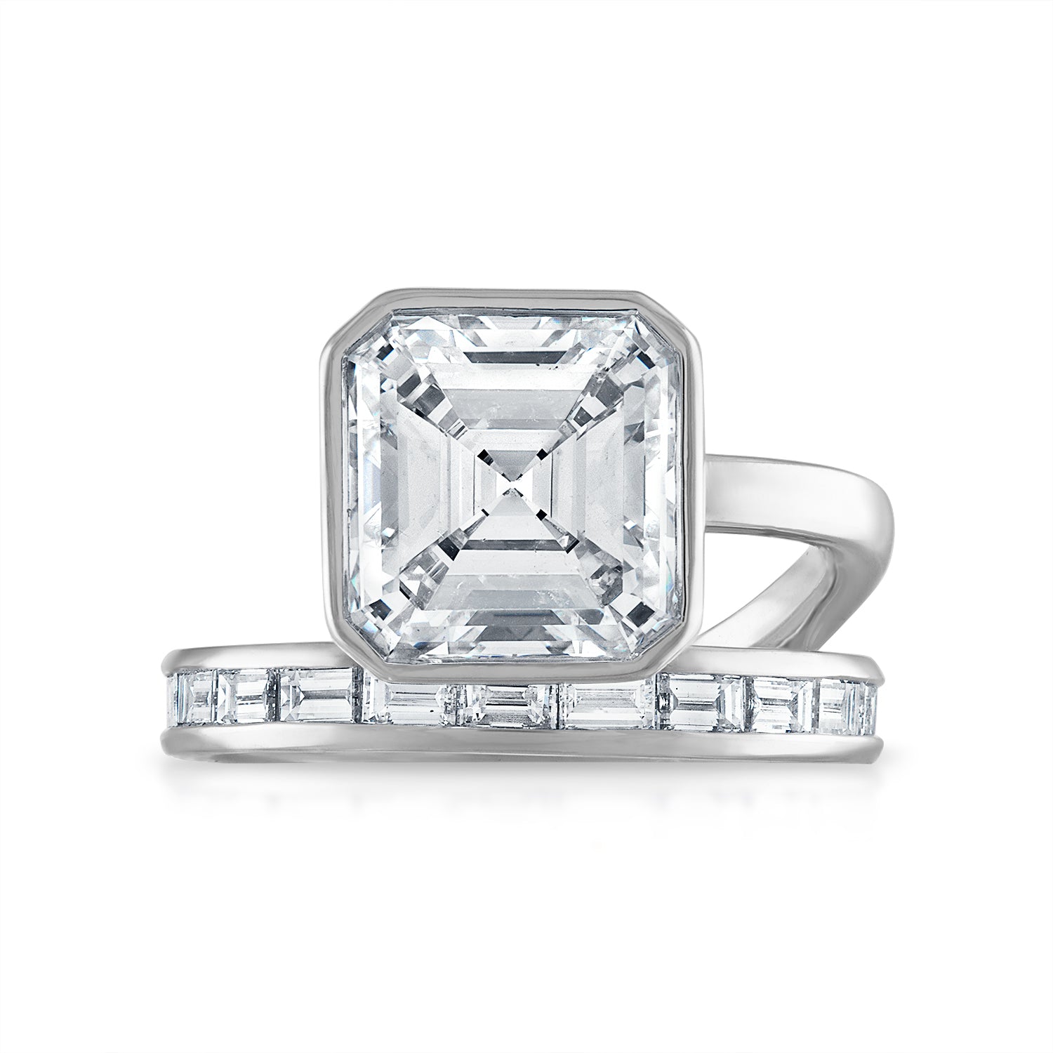 Asscher cut clearance with baguettes