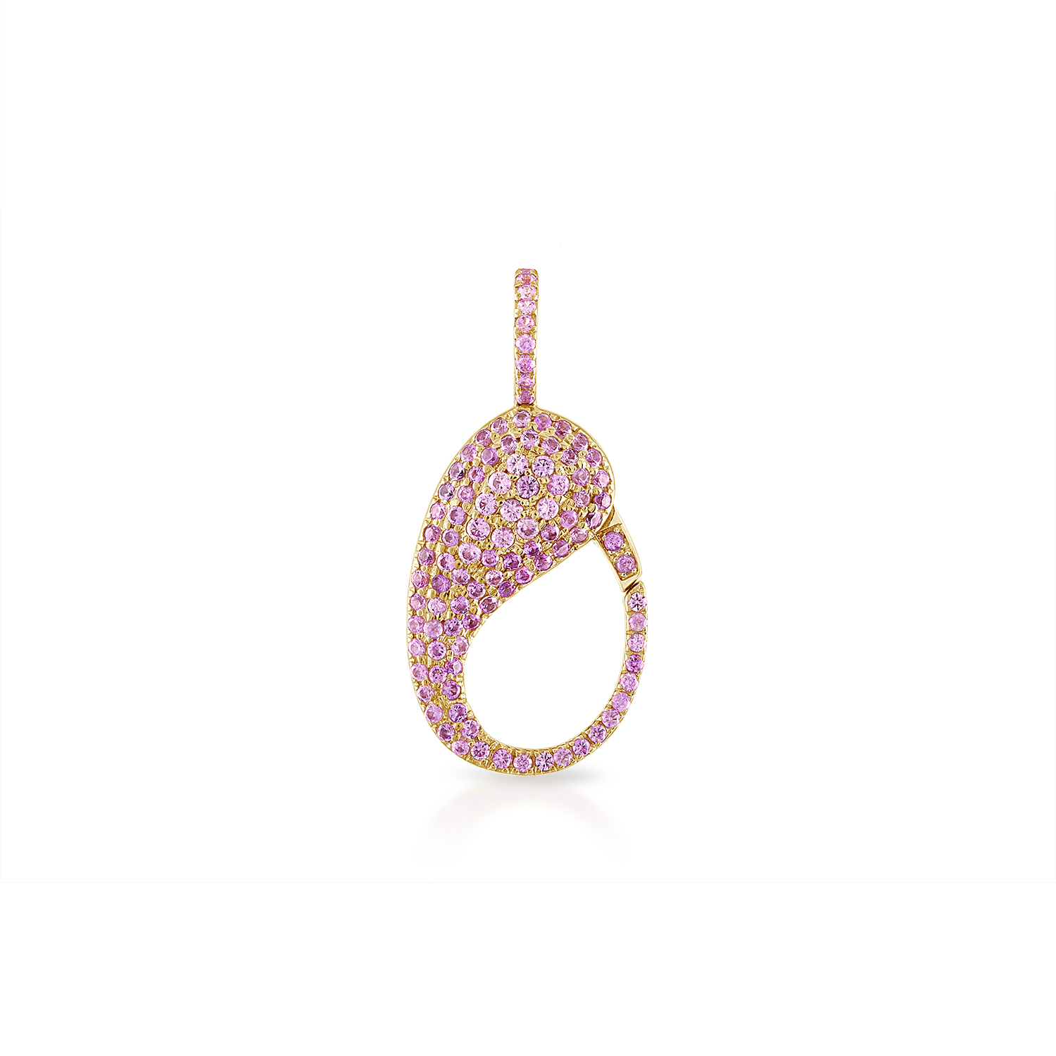 Pink Sapphire Pave Lock Charm