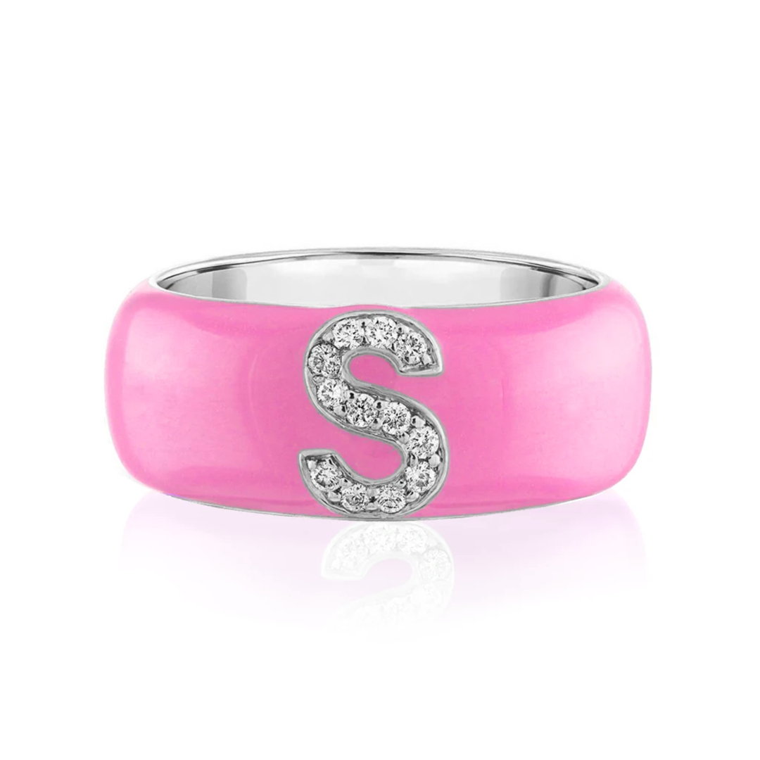 Enamel and Diamond Initial Cigar Band