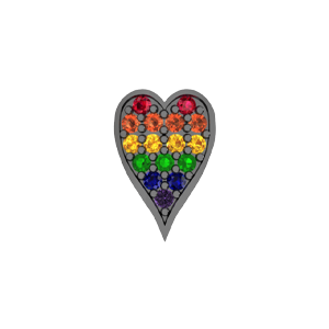 Mini Slider Rainbow Heart Charm