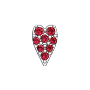 Slider White Diamond Heart Charm