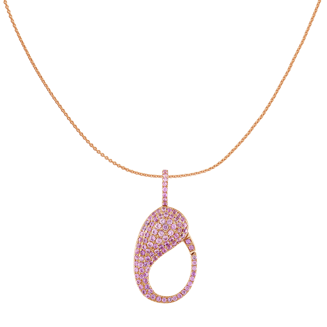 Pink Sapphire Pave Lock Charm