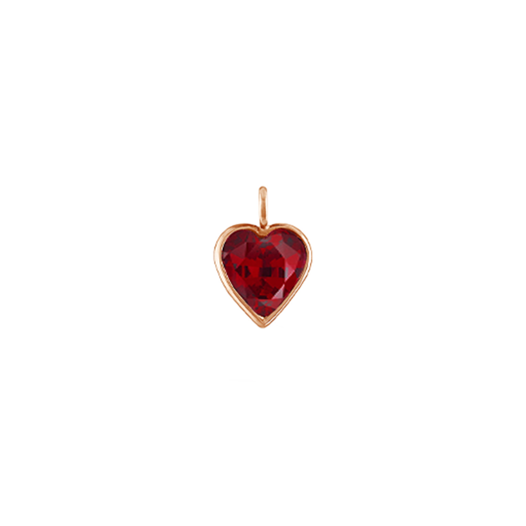 Antique Ruby, Sapphire & Diamond Heart Pendant Charm Only