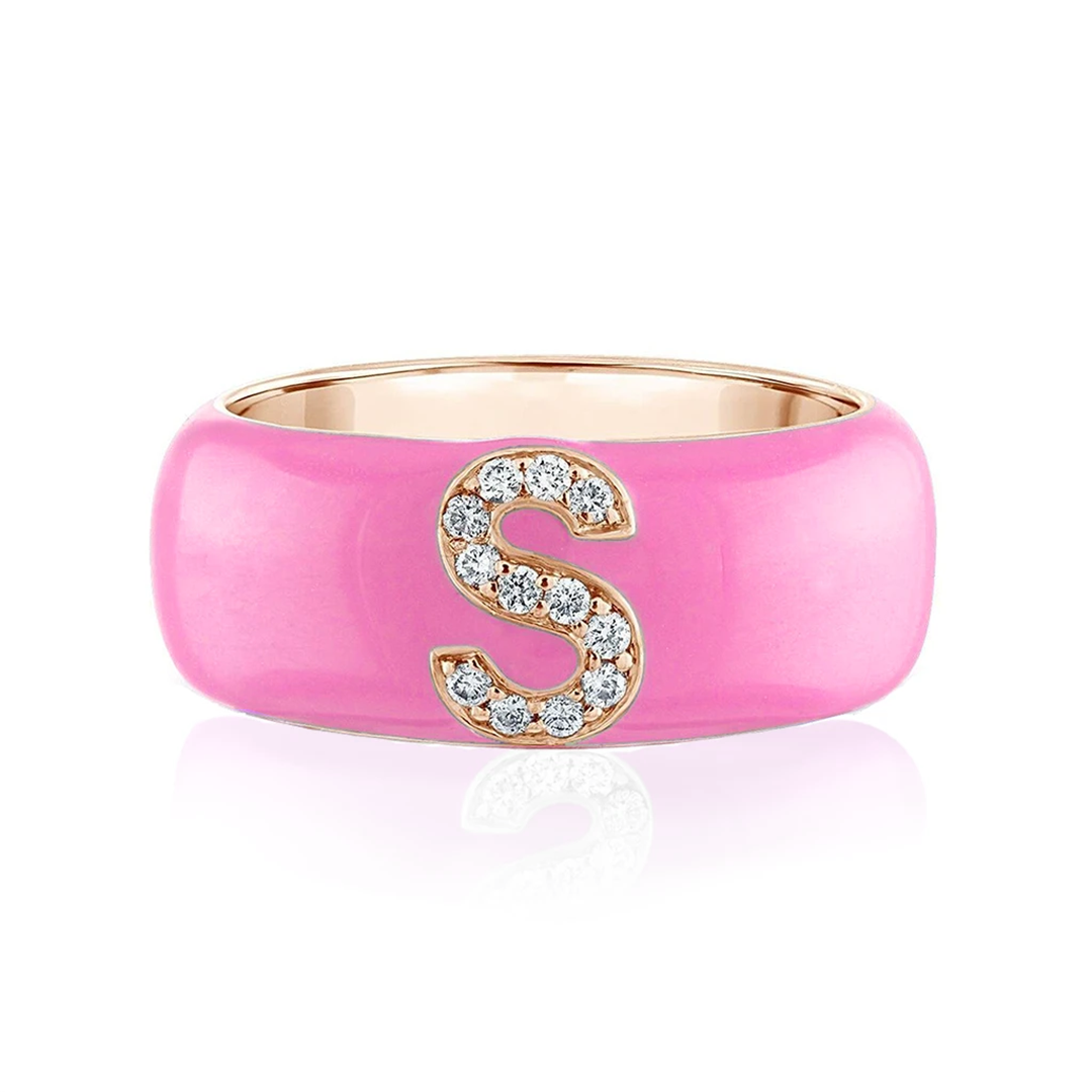 Enamel and Diamond Initial Cigar Band