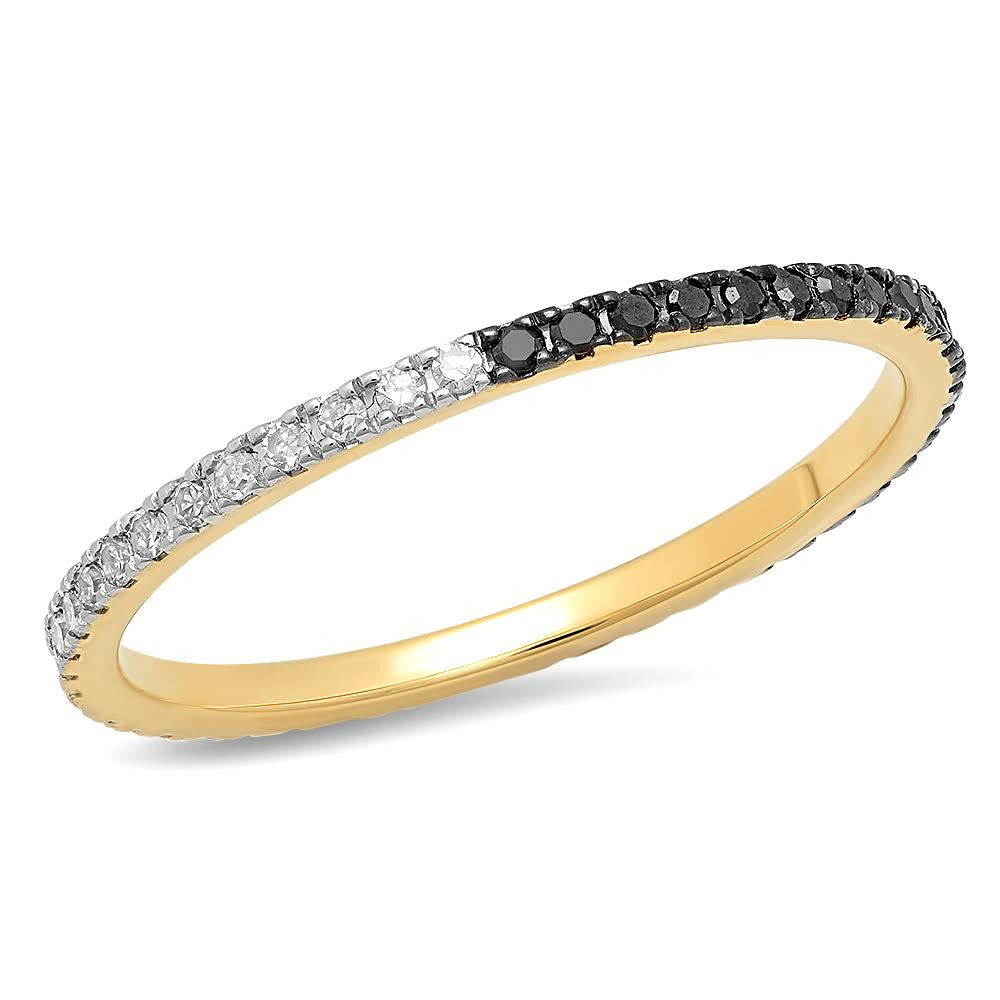 Yellow and white sales diamond eternity band