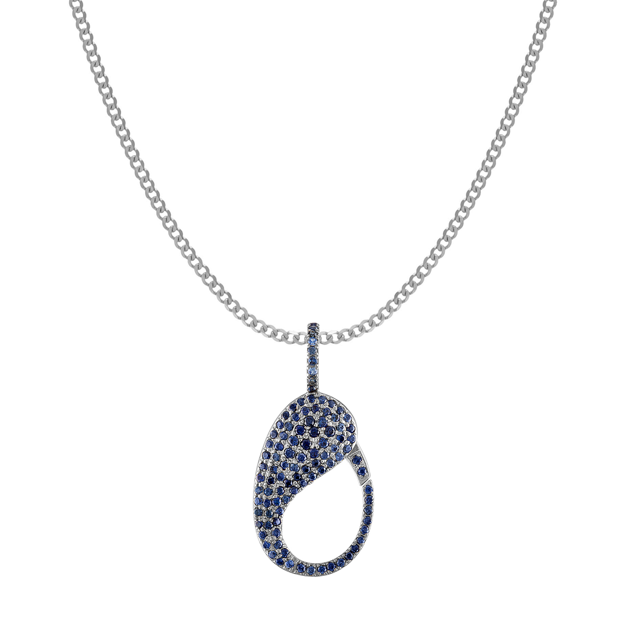 Blue Sapphire Pave Lock Charm