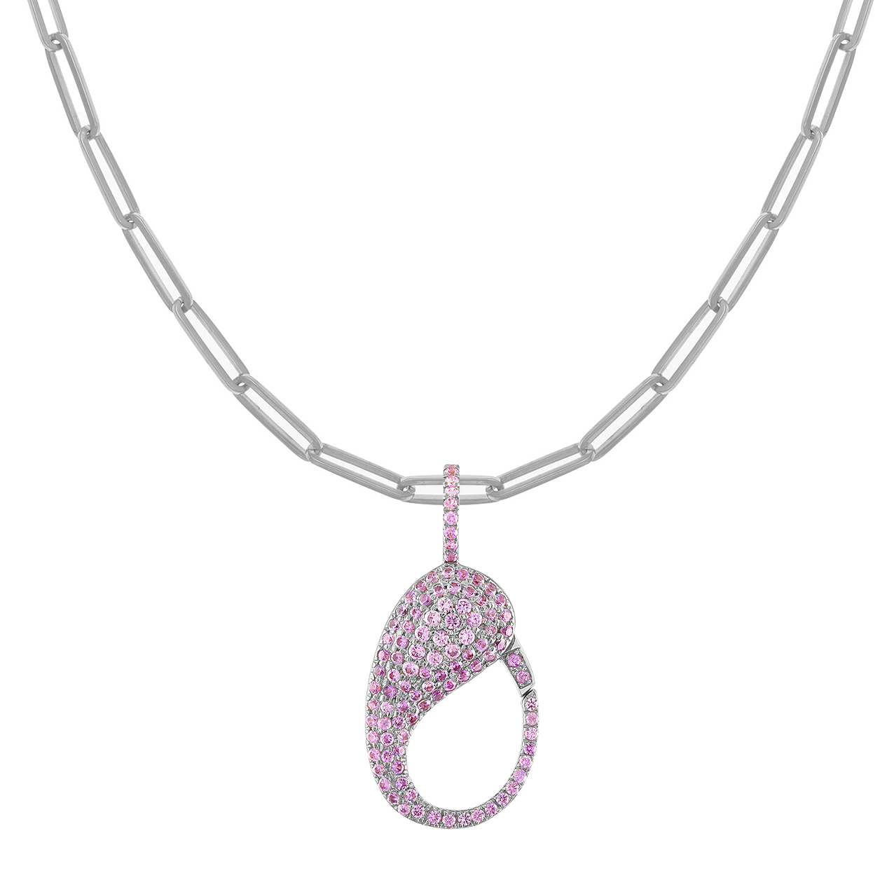 Pink Sapphire Pave Lock Charm