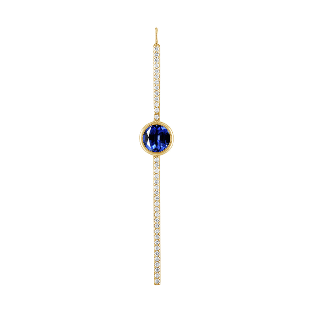 Blue & Gold Droplet Charm With Beads 