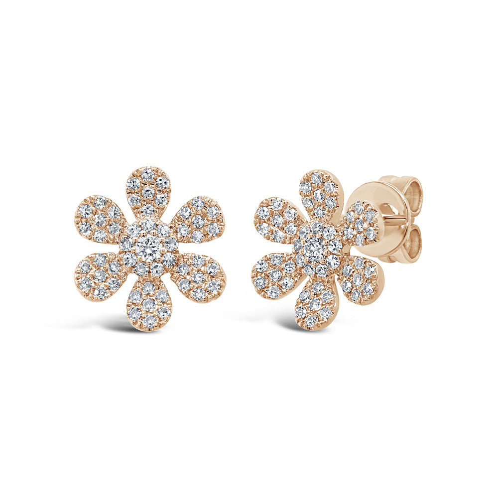 Pave Flower Stud